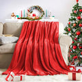 KMUSET Super Soft Throw Blanket Premium Silky Flannel Fleece Twin Red by COZYBLANKETHappyHomeLife
