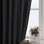 Balck Sheer Linen Curtains 94 inch Length - Image 3