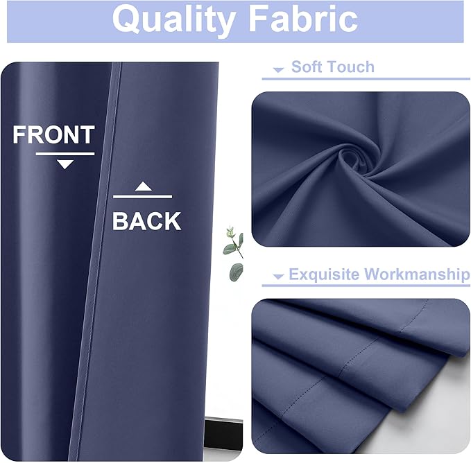 Simplebrand Ava Denim Blue Blackout Curtains - Image 2