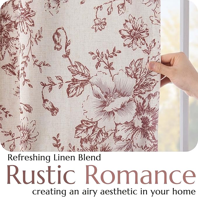 jinchan Blackout Floral Curtains - Image 4