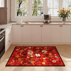Rugcomf Door Mat Indoor Entrance 2x3 Rug Machine Washable Boho Floral Small - Image 5