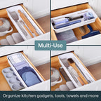 YouCopia DrawerFit® Sliding Drawer Bin, Expandable and Adjustable Kitchen Storage Organizer, Speckled White
