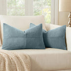 MIULEE Sky Blue Decorative Lumbar Throw Pillow Covers 12x20 Inch by MIULEE