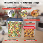 2 Pack 4 QT Commercial Food Storage Containers with Lids, Clear Square Containers for Flour, Rice, Sugar, Pet Food and Dry Ingredients Storage with FIFO Label Area