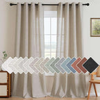 H.VERSAILTEX Living Room Linen Curtains Semi Sheer Curtains Nickel Grommet by HVERSAILTEX