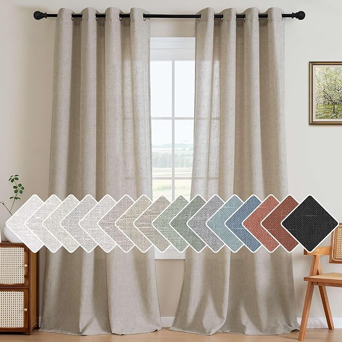 H.VERSAILTEX Living Room Linen Curtains by HVERSAILTEX
