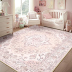 RELEANY Area Rugs 5'x8' Washable Non-Slip, Floral Vintage Distress Print - Image 7