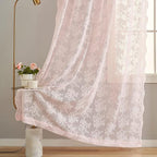 YJ YANJUN Vintage Lace Curtains 96 Inches Long 2 Panels Set Elegant Chic Floral by YJYANJUN