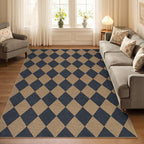 Lahome Colette Checkered Easy Jute Washable Rug, 5x7 Area Rugs - Image 5