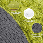 4'x4' Grass Green Round Rug for Bedroom, Ultra Soft Fluffy Circle Rug for Kids - Image 5
