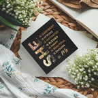 Black Gold She Is Me Wooden Box Sign Desk Decor, Inspirational Decorative Signs Decor for Office Bedroom, Postive Affirmations Home Shelf Desk Decor, Inspirational Desk Decor 5x5 Inch