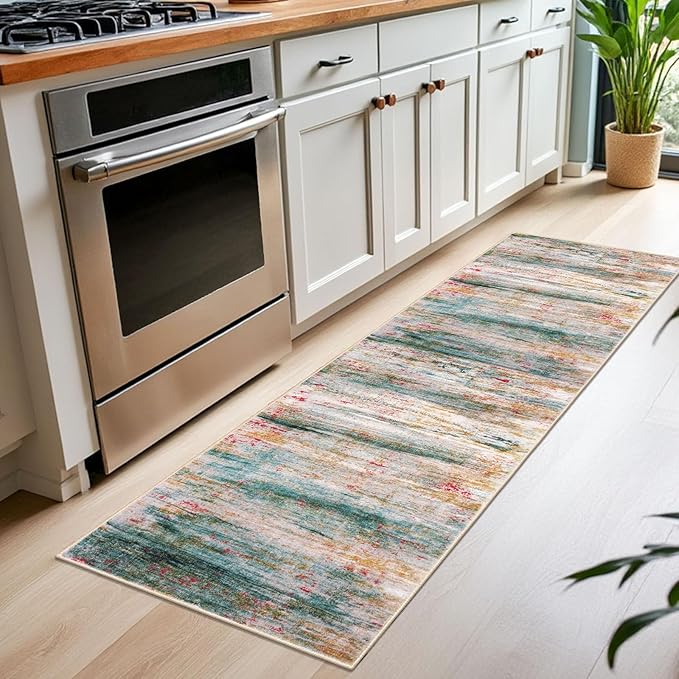 KOZYFLY Modern Abstract Kitchen Runner Rug, 2x6 Washable Rug Runner Non-Slip - Image 3