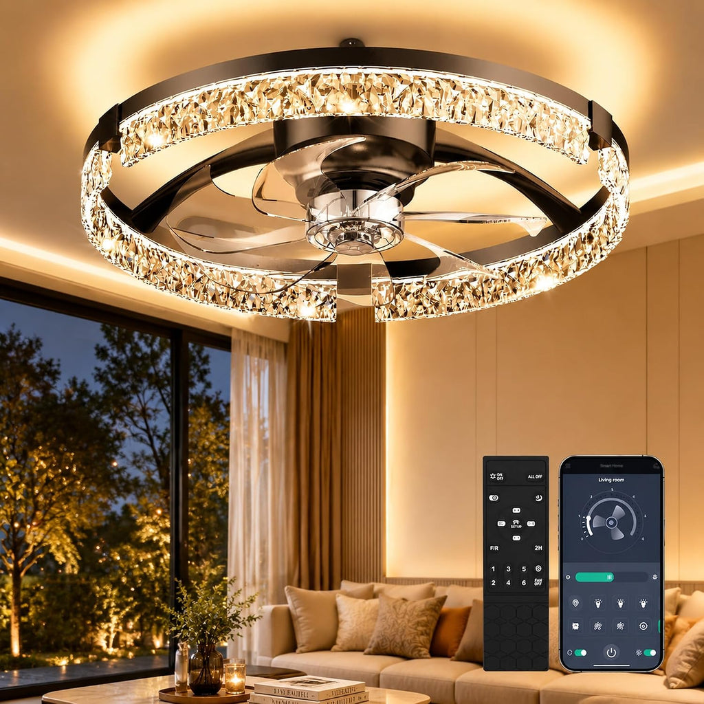 Ceiling Fans with Lights and Remote - 20'' Low Profile Ceiling Fan