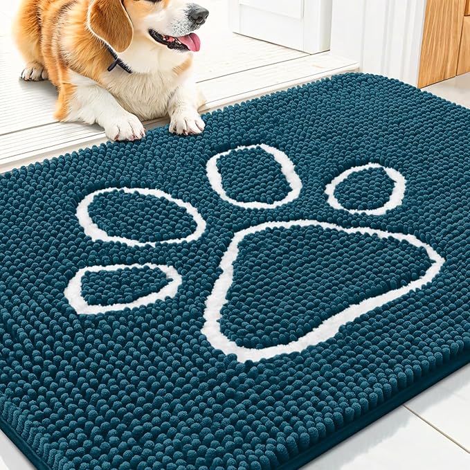 Smiry Dog Door Mat for Muddy Paws, Absorbent Dirt Trapper Non Slip Quick Dry by Smiry