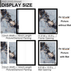 2 Pcs 12 x 16 Frame Black Display Diamond Art Painting 30x40cm, 10x14 Mat