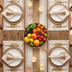 Boho Kitchen Decor Table Runner and Placemats Set, 6 Sets, 12x72