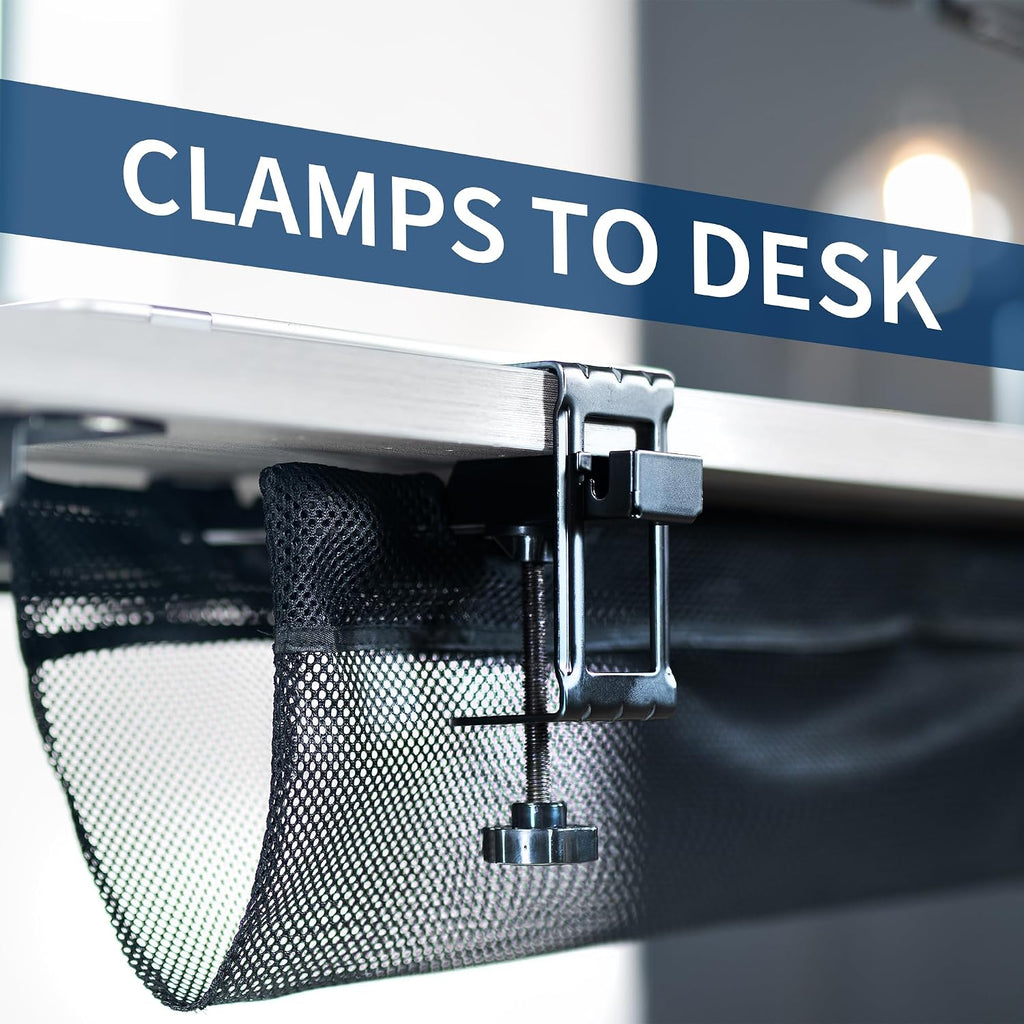 VIVO Clamp-on Mesh Net Cable Management Holder, 44", Holds 11 lbs
