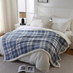 PU MEI Sherpa Blanket Queen Plaid Thick Bed Blanket, 80”*90” Super Soft Flannel - Image 7