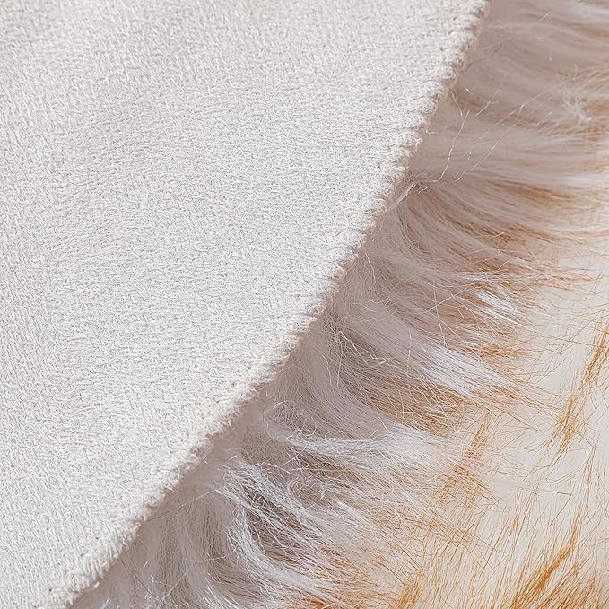 linmopm Faux Fur Rug Sheepskin Shag Fluffy Fuzzy 3x3 ft Rugs - Image 5