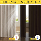 NICETOWN Oatmeal Vintage Open Linen Weave Flax Thermal Curtains, 100% Blackout - Image 3
