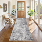 UERMEI 3X8 Washable Runner Rug for Hallway: Soft Neutral Modern Abstract Area by UERMEI