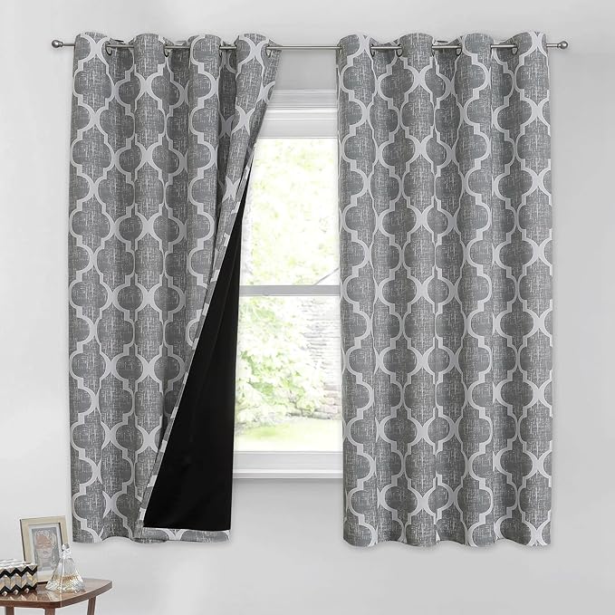 Beauoop 100% Blackout Curtains 63 Inches Long 2 Panels by Beauoop