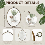 Gnmduw Eucalyptus Leaves Leaf Oval Wall Art Framed, Sage Green Cooking Canvas Prints Hanging Decor, Meals and Memories Are Made Here Wall Decor for Kitchen Home, Chef Gifts for Women Men, 8.7x11.3in
