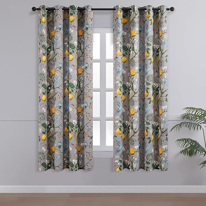 Topfinel Grey Curtains, Aesthetic Unique Rustic Thermal Insulated Noise - Image 2