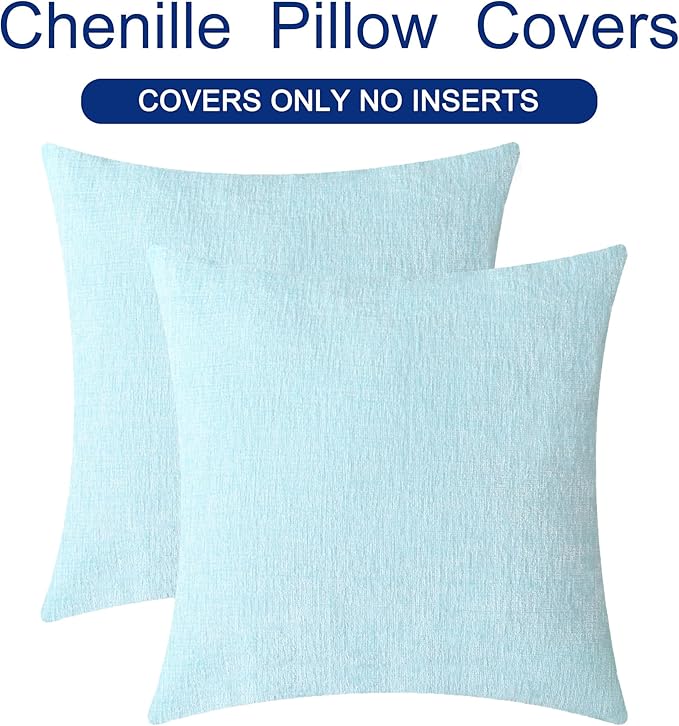 CaliTime Throw Pillow Covers Decorative 22 X 22 Inches Pack of 2 Cozy Chenille - Image 6