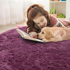 OLANLY Burgundy Round Rugs for Bedroom - Image 5