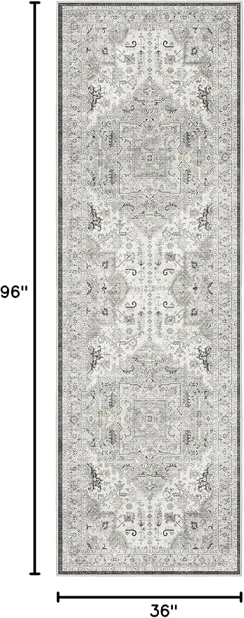 Madane Hallway Runner 3x8, Kitchen Rugs Washable Entryway Rug Vintage Kitchen - Image 2