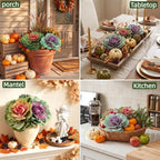 2 Pack 11.8″ Fall Faux Cabbage for Outdoor Planters Porch/Garden/Yard Decor