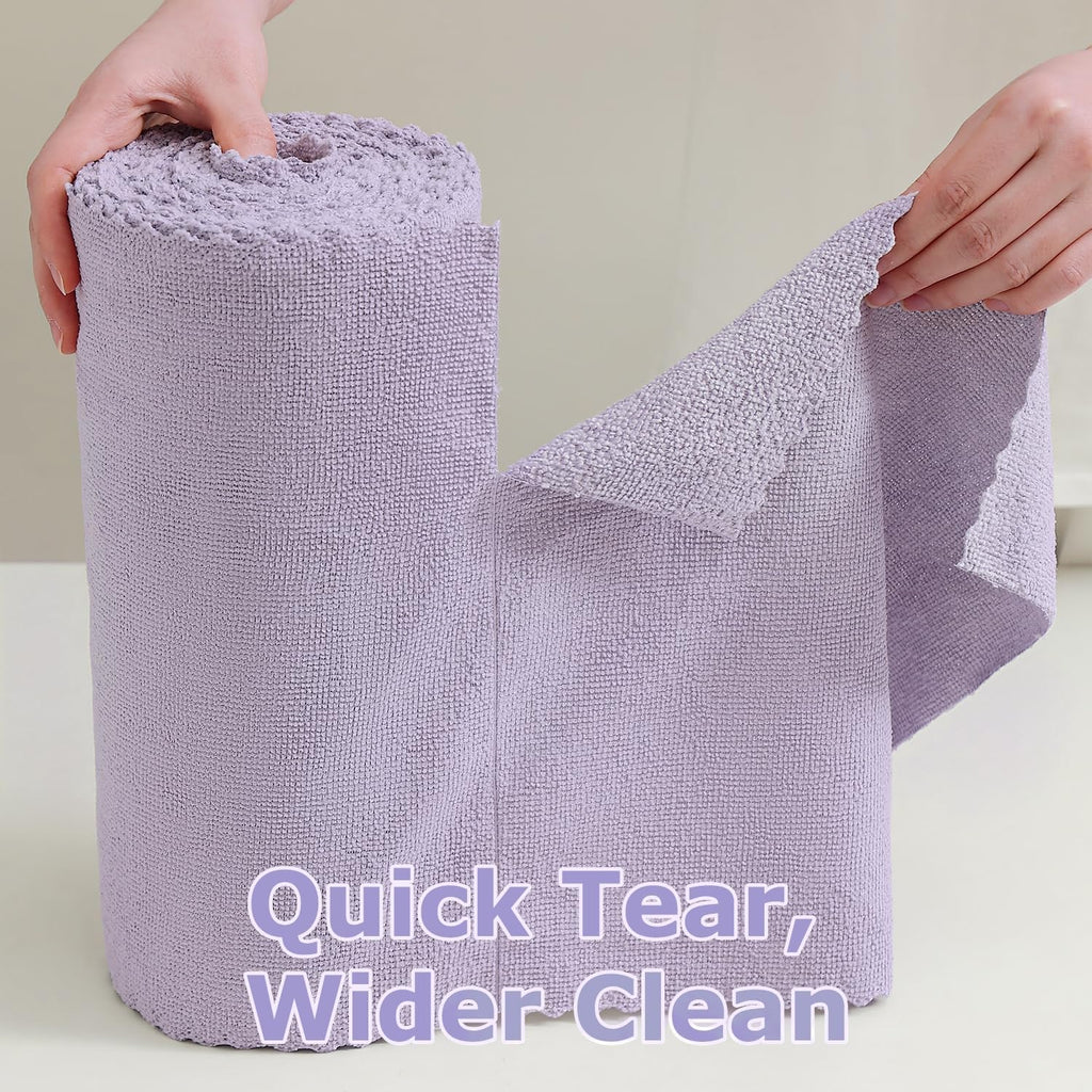 Jessy Home 80 Pack Microfiber Cleaning Cloth Roll Reusable Paper Towels 12"x12" Tear Away Cloth, Microfiber Towels for Cars, Wash Cloths, Lint Free Rags for House, Kitchen,Window,Cleaning Supplies