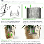 2 Pack Adjustable Planter Insert for Large Pots, 10–18 Inch Stainless Steel Pot Riser with Chains and S-Hooks, Soil Saver Plant Stand for Tall Planters, Indoor Outdoor Decor