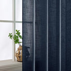 MIULEE Navy Blue Linen Curtains 108 Inch Length 2 Panels - Image 5