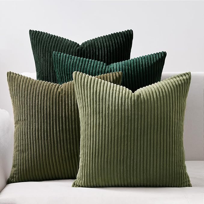 Topfinel Dark Green Euro Shams Decorative Throw Pillow Covers 22x22 Inch Set of by Topfinel