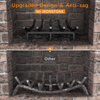 Mr IRONSTONE Fireplace Grate Fireplace Log Holder Solid Steel Heavy Duty Firewood Log Burning Rack Fire Grates for Outdoor Kindling Tools Pit Indoor Wrought Iron Wood Stove 17 inch