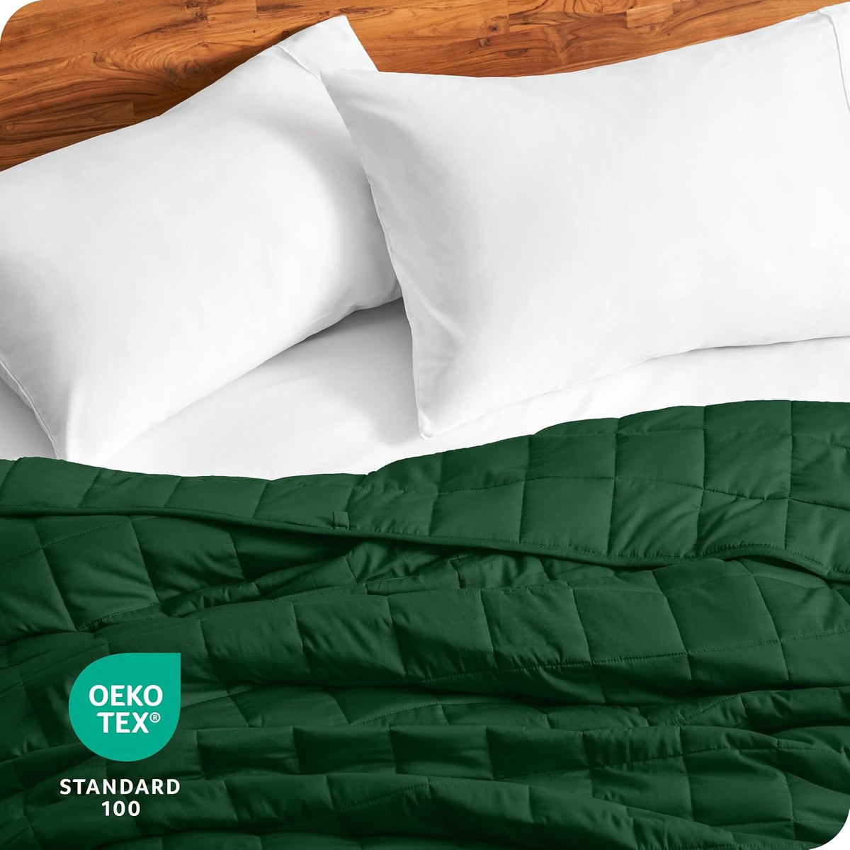 Bare Home Cotton Weighted Blanket (Forest Green, 40"x60" 7lbs)
