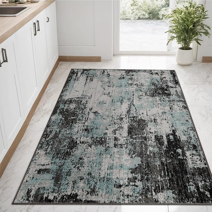 Washable Area Rugs 3'x5' Non-Slip Modern Abstract Soft - Image 3