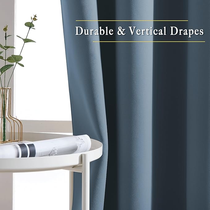 NICETOWN Smoky Blue Blackout Curtains - Image 5