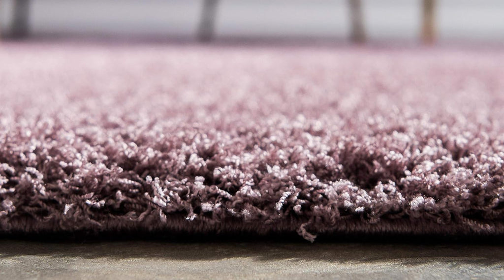 Unique Loom Studio Solid Shag Collection Urban Modern Super Soft & Plush Area Rug (2' 0 x 6' 7 Runner, Mauve)