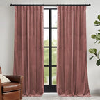 RYB HOME Pink Velvet Curtains 72 inches by RYBHOME