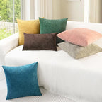 CaliTime Throw Pillow Covers Decorative 18 X 18 Inches Pack of 2 Cozy Chenille - Image 4