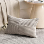 Fancy Homi 2 Packs Neutral Taupe Lumbar Decorative Throw Pillow Covers 16x26 - Image 2