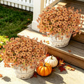 Artificial Fall Flowers for Outdoors, 24 PCS UV Resistant Faux Daisy Mums