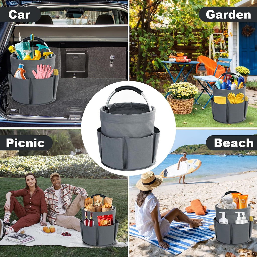 Cleaning Caddy with Handle, Cleaning Supplies Organizer Collapsible Bucket