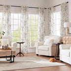 jinchan Linen Floral Curtains 96 Inch Length - Image 2