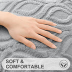 decorUhome Throw Pillow Covers 20x20 Inch Set of 2, Soft Plush Faux Wool Grey - Image 2