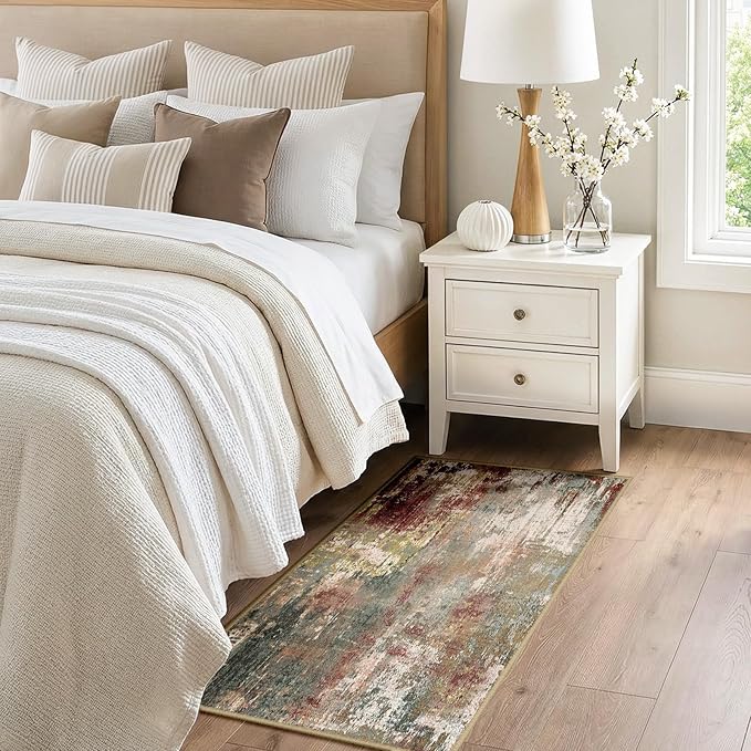 Washable Area Rugs 2'x4' Non-Slip Modern Abstract Soft - Image 2