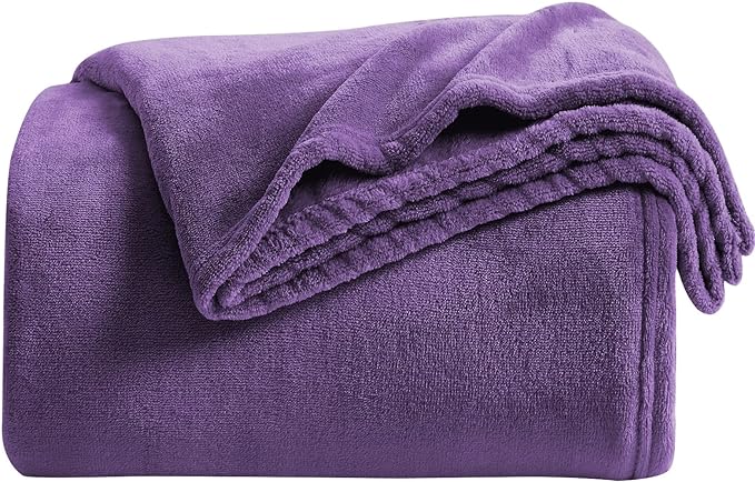 KMUSET Super Soft Throw Blanket Premium Silky Flannel Fleece Throw Size Purple by COZYBLANKETHappyHomeLife